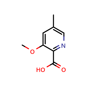 Chemical structure of 3-methoxy-5-methylpyridine-2-carboxylic acid , CAS 1256795-11-5, AChemBlock T94806