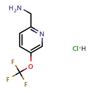 Chemical structure of [5-(trifluoromethoxy)-2-pyridyl]methanamine hydrochloride , CAS 2044706-60-5, AChemBlock T94832