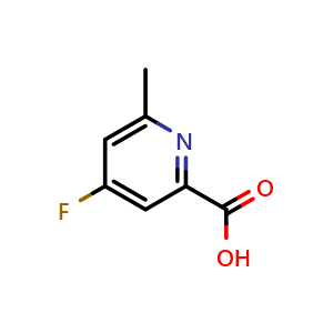 Chemical structure of 4-fluoro-6-methylpyridine-2-carboxylic acid , CAS 1060805-99-3, AChemBlock T94834