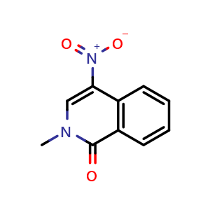 Chemical structure of 2-methyl-4-nitroisoquinolin-1(2H)-one , CAS 33930-79-9, AChemBlock T94838