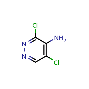 Chemical structure of 3,5-Dichloropyridazin-4-amine , CAS 53180-76-0, AChemBlock T94846