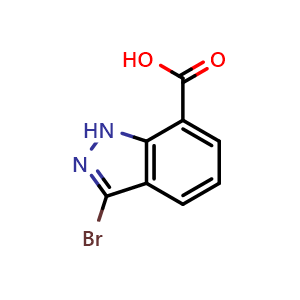 Chemical structure of 3-Bromo-1H-indazole-7-carboxylic acid , CAS 1040101-01-6, AChemBlock T94853