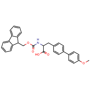 Chemical structure of Fmoc-4-(4-methoxyphenyl)-DL-phenylalanine , CAS 1379858-56-6, AChemBlock T94946