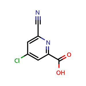 Chemical structure of 4-chloro-6-cyanopyridine-2-carboxylic acid , CAS 1060812-13-6, AChemBlock T94996