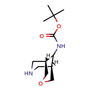 Chemical structure of tert-butyl N-[exo-(1S,5R)-3-oxa-7-azabicyclo[3.3.1]nonan-9-yl]carbamate , AChemBlock T95002