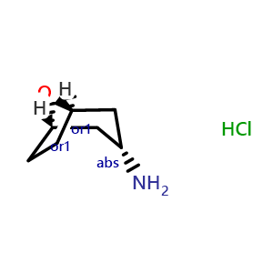 Chemical structure of endo-8-oxabicyclo[3.2.1]octan-3-amine hydrochloride , CAS 2708292-29-7, AChemBlock T95024
