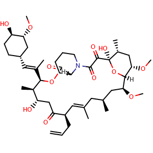 Chemical structure of Tacrolimus , CAS 104987-11-3, AChemBlock T95026