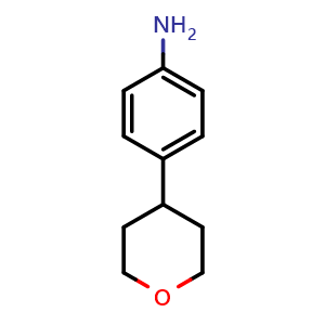 Chemical structure of 4-(oxan-4-yl)aniline , CAS 62071-40-3, AChemBlock T95043