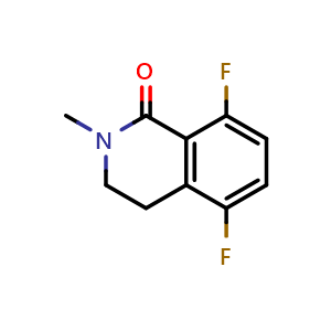 Chemical structure of 5,8-difluoro-2-methyl-3,4-dihydroisoquinolin-1(2H)-one , CAS 2411637-00-6, AChemBlock T95098