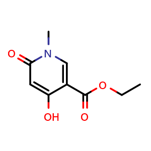 Chemical structure of ethyl 4-hydroxy-1-methyl-6-oxo-pyridine-3-carboxylate , CAS 853105-37-0, AChemBlock T95109