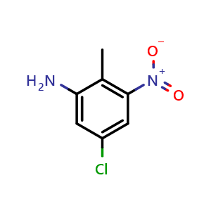 Chemical structure of 5-chloro-2-methyl-3-nitro-aniline , CAS 219312-44-4, AChemBlock T95110