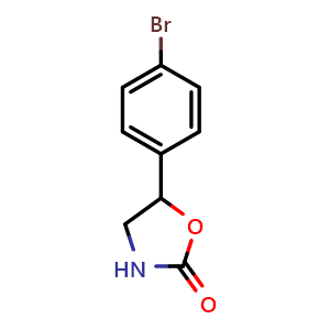 Chemical structure of 5-(4-bromophenyl)oxazolidin-2-one , CAS 943910-35-8, AChemBlock T95111