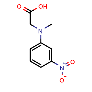 Chemical structure of ((3-nitro-phenyl)-methyl-amino)-acetic acid , CAS 942232-50-0, AChemBlock T95112