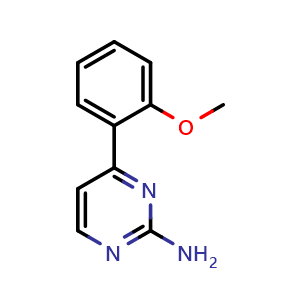 Chemical structure of 4-(2-methoxyphenyl)pyrimidin-2-amine , CAS 915070-01-8, AChemBlock T95113