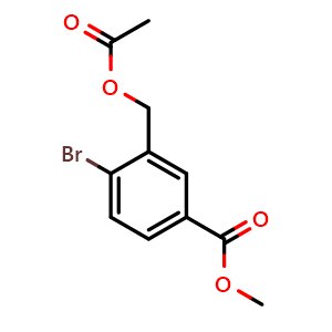 Chemical structure of methyl 3-(acetyloxymethyl)-4-bromobenzoate , CAS 254746-41-3, AChemBlock T95127