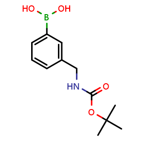 Chemical structure of [3-[[(2-methylpropan-2-yl)oxycarbonylamino]methyl]phenyl]boronic acid , CAS 199609-62-6, AChemBlock T95131