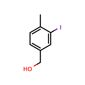 Chemical structure of (3-iodo-4-methylphenyl)methanol , CAS 165803-89-4, AChemBlock T95139