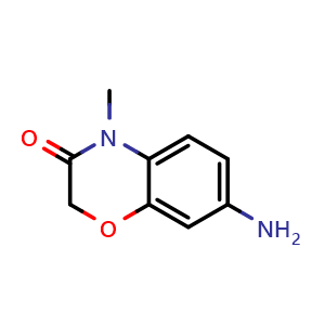 Chemical structure of 7-amino-4-methyl-2H-benzo[b][1,4]oxazin-3(4H)-one , CAS 141068-81-7, AChemBlock T95142