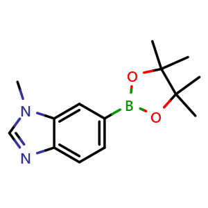 Chemical structure of 1-methyl-6-(4,4,5,5-tetramethyl-1,3,2-dioxaborolan-2-yl)benzimidazole , CAS 1107627-01-9, AChemBlock T95154