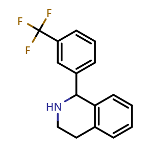 Chemical structure of 1-(3-(trifluoromethyl)phenyl)-1,2,3,4-tetrahydroisoquinoline , CAS 1085542-56-8, AChemBlock T95155