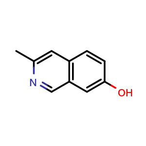 Chemical structure of 3-methylisoquinolin-7-ol , CAS 63485-73-4, AChemBlock T95169