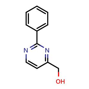 Chemical structure of (2-phenylpyrimidin-4-yl)methanol , CAS 38705-90-7, AChemBlock T95170