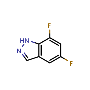 Chemical structure of 5,7-difluoro-1H-indazole , CAS 944904-37-4, AChemBlock T95177