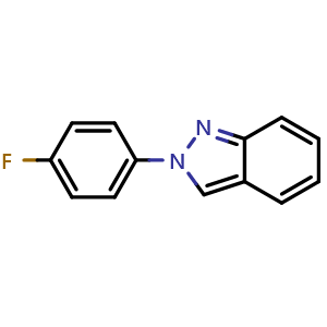 Chemical structure of 2-(4-fluorophenyl)indazole , CAS 81265-90-9, AChemBlock T95179