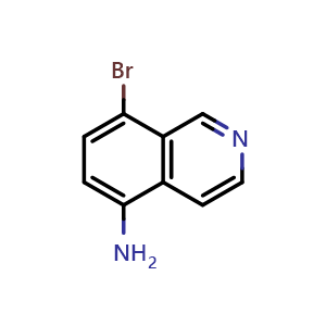 Chemical structure of 8-bromoisoquinolin-5-amine , CAS 90721-34-9, AChemBlock T95259