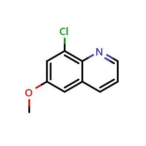 Chemical structure of 8-Chloro-6-methoxyquinoline , CAS 796851-15-5, AChemBlock T95261