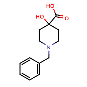 Chemical structure of 1-benzyl-4-hydroxy-piperidine-4-carboxylic acid , CAS 59119-18-5, AChemBlock T95266