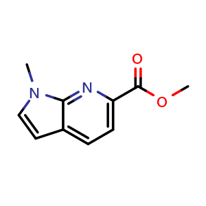 Chemical structure of methyl 1-methylpyrrolo[2,3-b]pyridine-6-carboxylate , CAS 2112897-30-8, AChemBlock T95272
