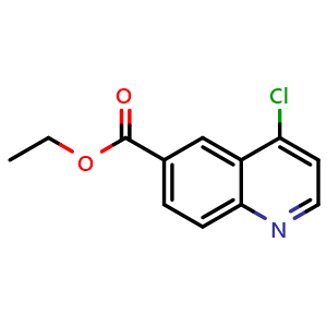 Chemical structure of Ethyl 4-chloroquinoline-6-carboxylate , CAS 148018-34-2, AChemBlock T95274