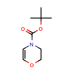 Chemical structure of tert-butyl 2,3-dihydro-1,4-oxazine-4-carboxylate , CAS 1221347-27-8, AChemBlock T95282