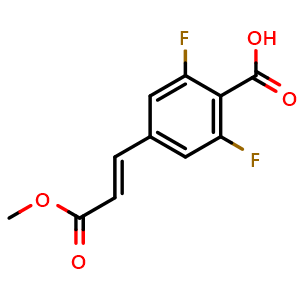 Chemical structure of 2,6-difluoro-4-[(E)-3-methoxy-3-oxo-prop-1-enyl]benzoic acid , CAS 2387607-47-6, AChemBlock T95296