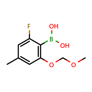 Chemical structure of 2-Fluoro-4-methyl-6-(methoxymethoxy)phenylboronic acid , AChemBlock T95305