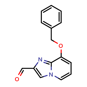 Chemical structure of 8-(benzyloxy)imidazo[1,2-a]pyridine-2-carbaldehyde , CAS 885276-89-1, AChemBlock T95315