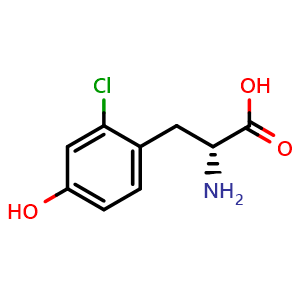 Chemical structure of 2-Chloro-D-tyrosine , CAS 1270009-67-0, AChemBlock T95321