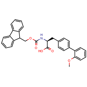 Chemical structure of Fmoc-4-(2-methoxyphenyl)-L-phenylalanine , CAS 225528-11-0, AChemBlock T95324