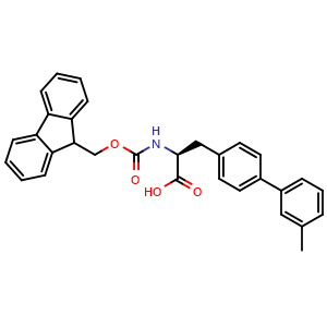 Chemical structure of Fmoc-4-(3-methylphenyl)-L-phenylalanine , CAS 1223105-42-7, AChemBlock T95325