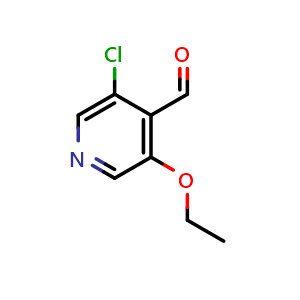 Chemical structure of 3-chloro-5-ethoxyisonicotinaldehyde , CAS 1289110-00-4, AChemBlock T95334