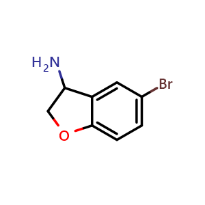 Chemical structure of 5-bromo-2,3-dihydrobenzofuran-3-amine , CAS 885280-79-5, AChemBlock T95347