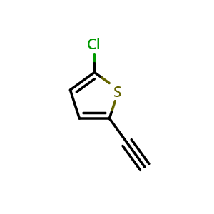 Chemical structure of 2-Chloro-5-ethynylthiophene , CAS 139957-82-7, AChemBlock T95357