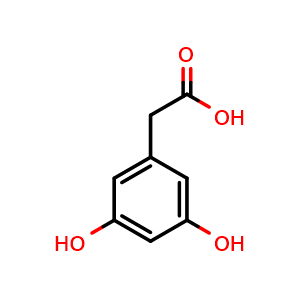 Chemical structure of 2-(3,5-dihydroxyphenyl)acetic acid , CAS 4670-09-1, AChemBlock T95358