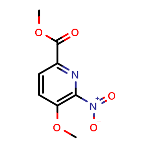 Chemical structure of Methyl 5-methoxy-6-nitropicolinate , CAS 390816-44-1, AChemBlock T95370