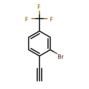 Chemical structure of 2-Bromo-4-(trifluoromethyl)phenylacetylene , CAS 313343-88-3, AChemBlock T95371