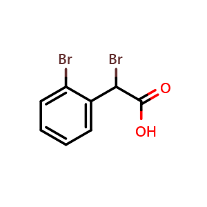 Chemical structure of 2-bromo-2-(2-bromophenyl)acetic acid , CAS 134770-08-4, AChemBlock T95377