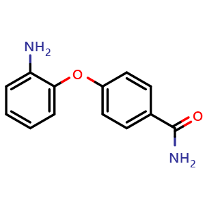 Chemical structure of 4-(2-Aminophenoxy)benzamide , CAS 1019366-58-5, AChemBlock T95384