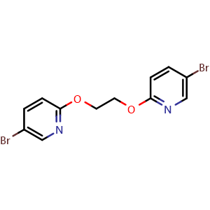 Chemical structure of 1,2-bis(5-bromopyridin-2-yloxy)ethane , CAS 685862-28-6, AChemBlock T95400