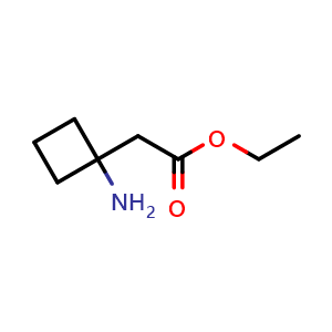 Chemical structure of ethyl 2-(1-aminocyclobutyl)acetate , CAS 1199780-20-5, AChemBlock T95419